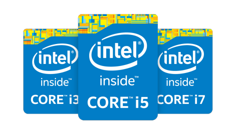 Las insignias de los procesadores Intel® Core™ se amontonan