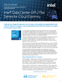 Intel® Data Center GPU serie Flex - Resumen de la solución de juegos en la nube