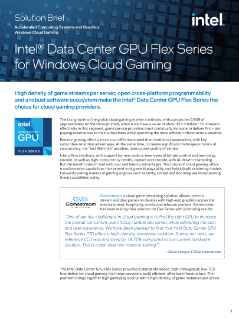 Intel® Data Center GPU serie Flex para el gaming en la nube de Windows