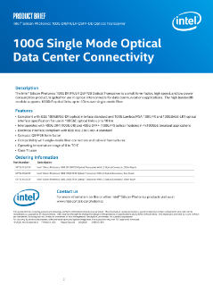100G DR/FR/LR Optical Datacenter Connectivity