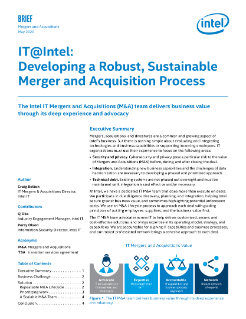 Proceso de fusión y adquisición sólido del departamento de TI de Intel