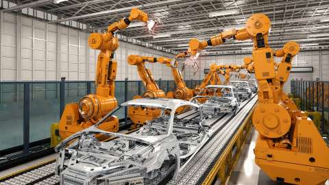 Robots articulados arman cuatro automóviles