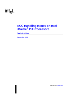 ECC Handling Issues on Intel XScale® I/O Processors: Note