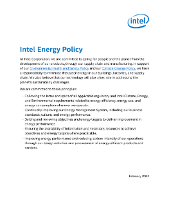 Política en materia de energía de Intel
