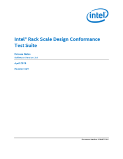 Intel® Rack Scale Design (Intel® RSD) Conformance Test Suite