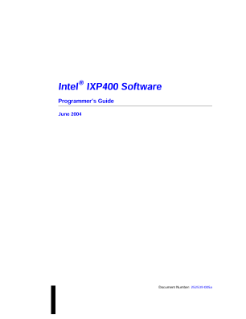 Intel® IXP400 Software v1.4: Programmer’s Guide