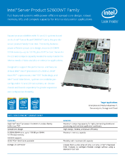 Intel® Server Product S2600WT Family Product Brief
